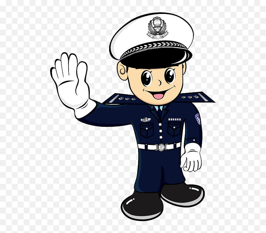 Police Officer Cartoon - Trafice Police Clipart Png Emoji,Police Clipart