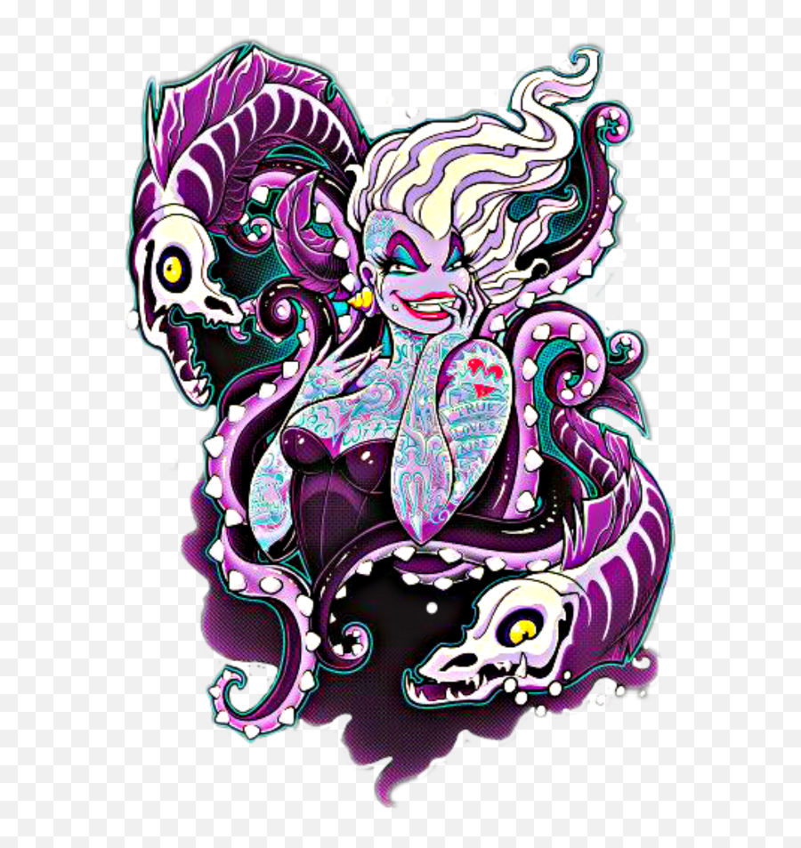 Ursula Skull Disney Monster Littlemermaid - Disney Emoji,Ursula Clipart