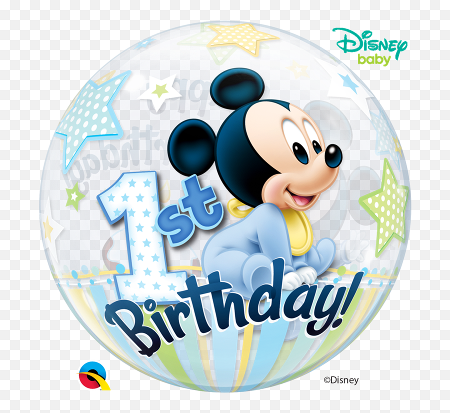12864bubble Licensed 22 Age 1 Baby Mickey Mouse Foil Emoji,Baby Mickey Png