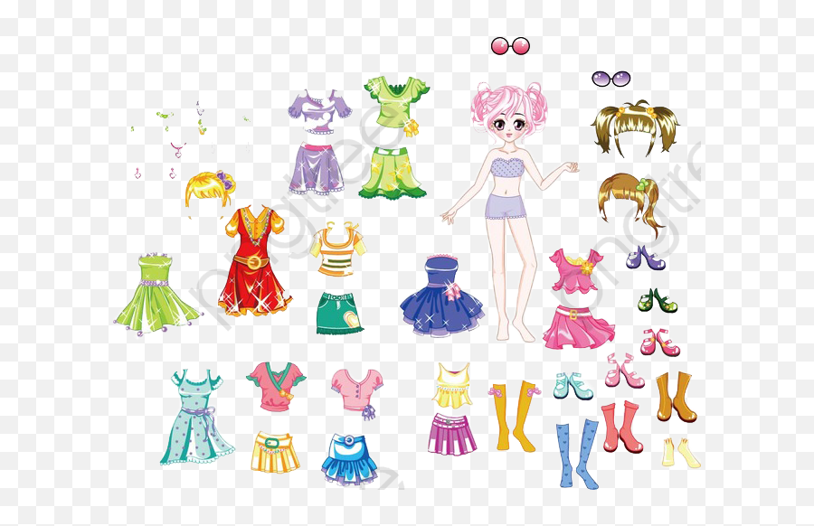Cute Little Girl Dress Up Cute Clipart 363251 - Png Fictional Character Emoji,Little Girl Clipart
