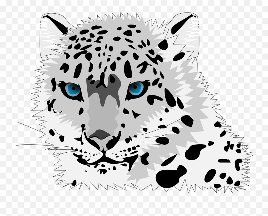Snow Leopard Clipart - Snow Leopard Clipart Emoji,Leopard Clipart