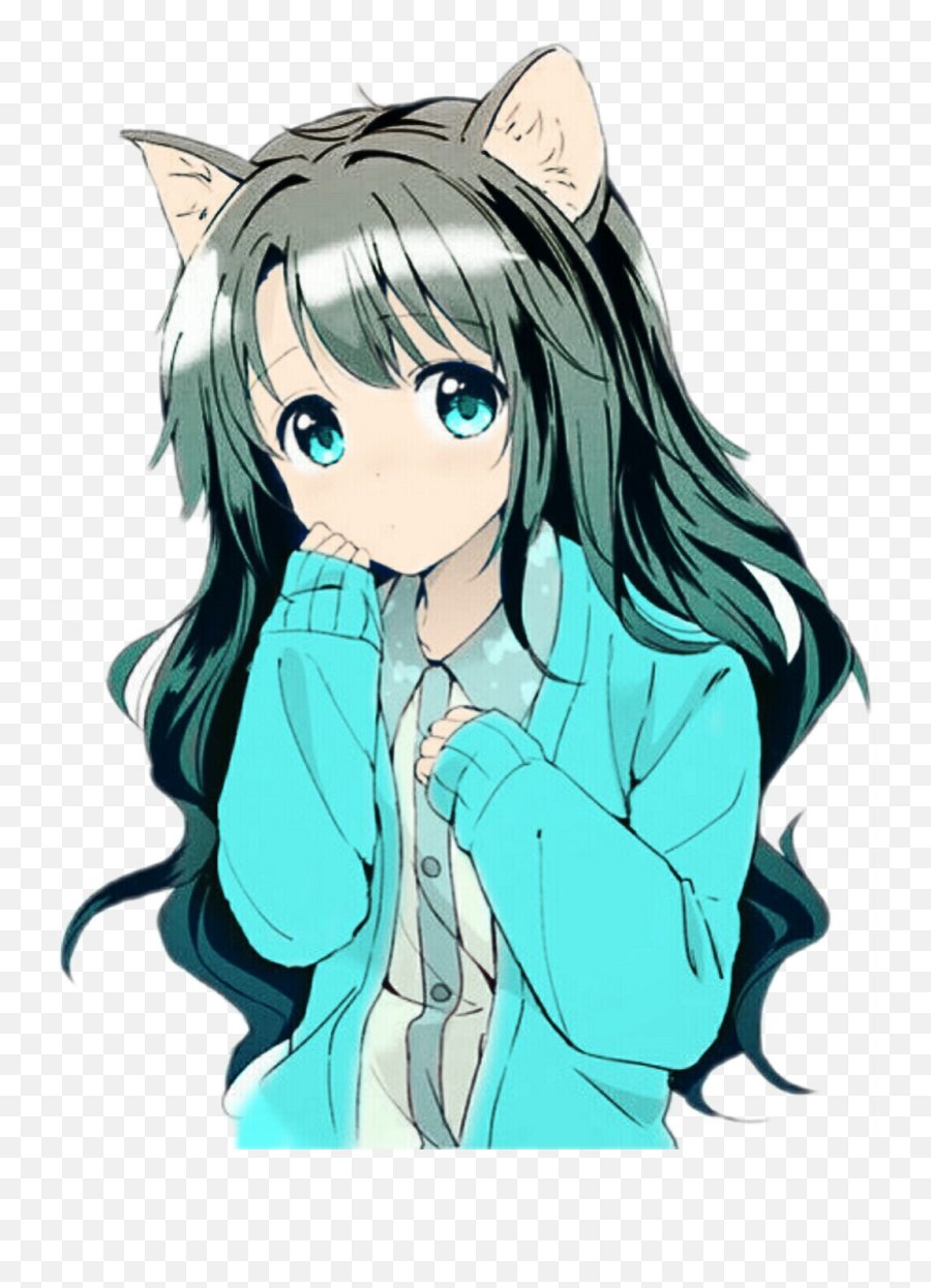 Anime Girl Clipart Ear - Anime Cat Ears Emoji,Anime Clipart