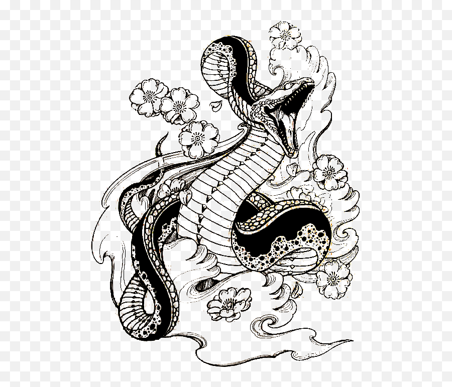Transparent Tattoo - Snake Drawing Emoji,Transparent Tattoos