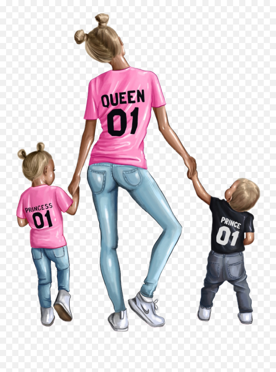 Shirts Twins Mom Kids Boy Girl Pink Fashion - Donde Cartoon Mom Of Twins Emoji,Twins Clipart