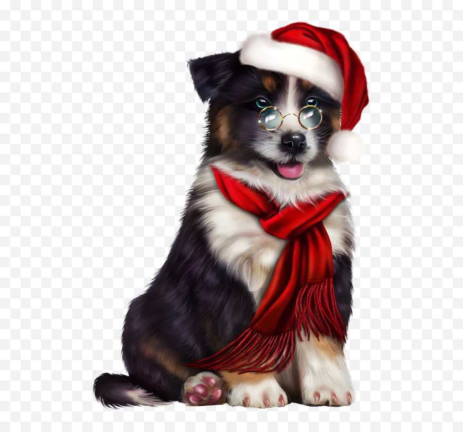 Transparent Cartoon - Jingfm Buongiorno Natalizio Con Cani Emoji,Australian Shepherd Clipart