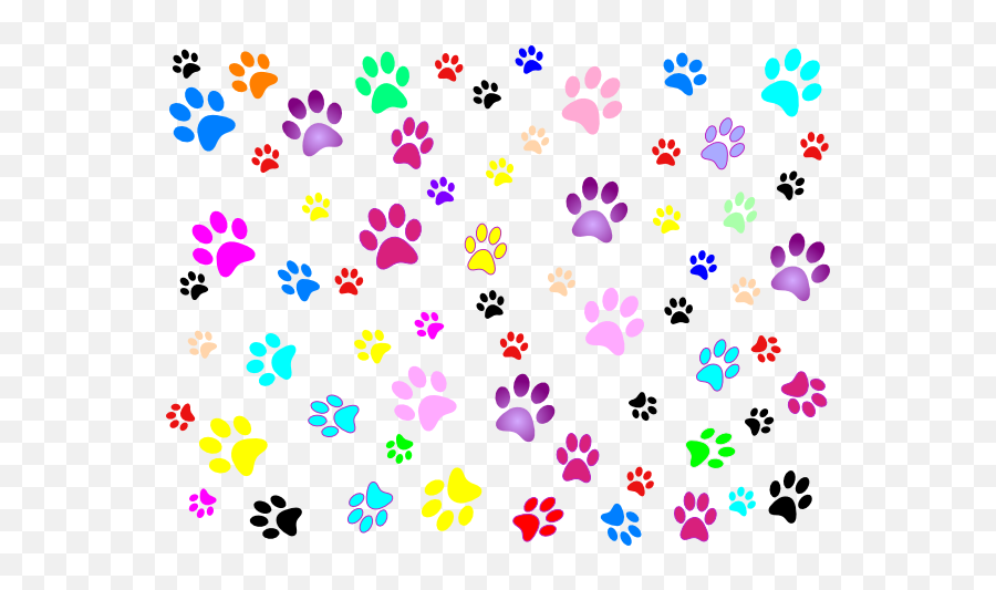 Transparent Background Paw Prints Png - Patinhas De Cachorro Coloridas Png Emoji,Dog Print Clipart