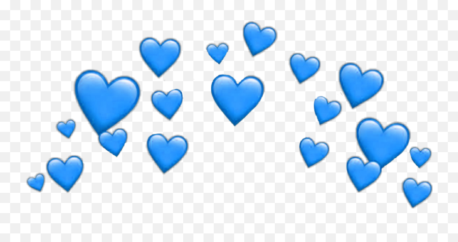 Heart Hearts Heartcrown Crown Filter Snapchat Blue - Heart Emoji,Blue Heart Png
