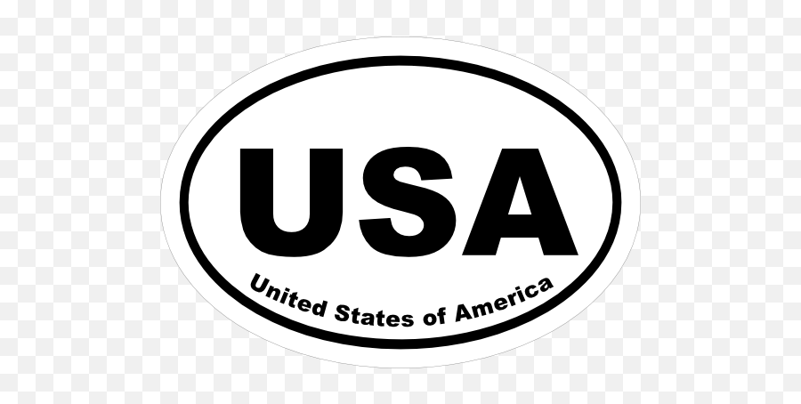 United States Of America Usa Oval Sticker Emoji,United States Clipart Black And White
