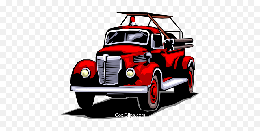 Fire Truck Royalty Free Vector Clip Art - Commercial Vehicle Emoji,Fire Truck Clipart