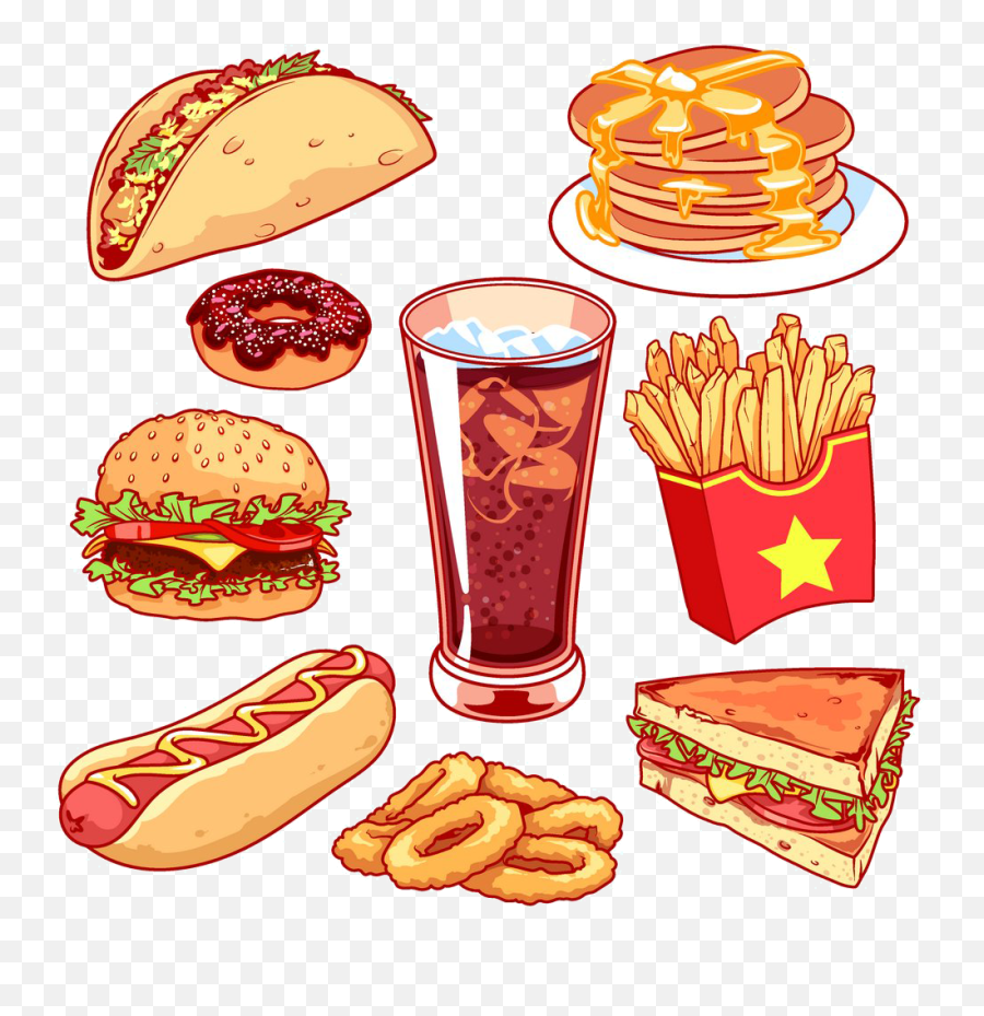 Download Junk Sandwich Hamburger Onion Food Rings Take - Out Fast Food Vector Design Emoji,Onion Clipart