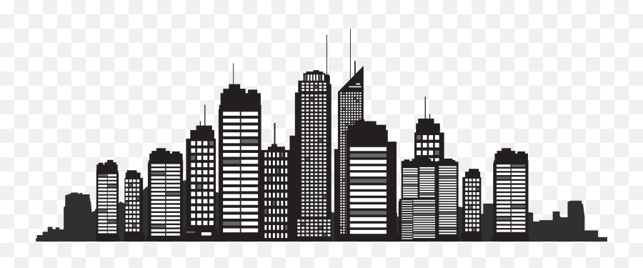 Download Building City Silhouette - Silhouette Building Vector Png Emoji,Buildings Clipart