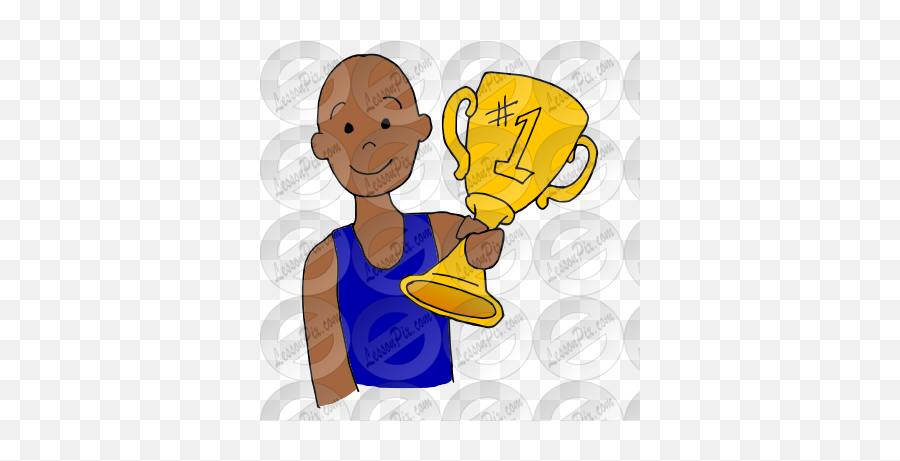 Winner Picture For Classroom Therapy Use - Great Winner Holding Trophy Emoji,Winner Clipart