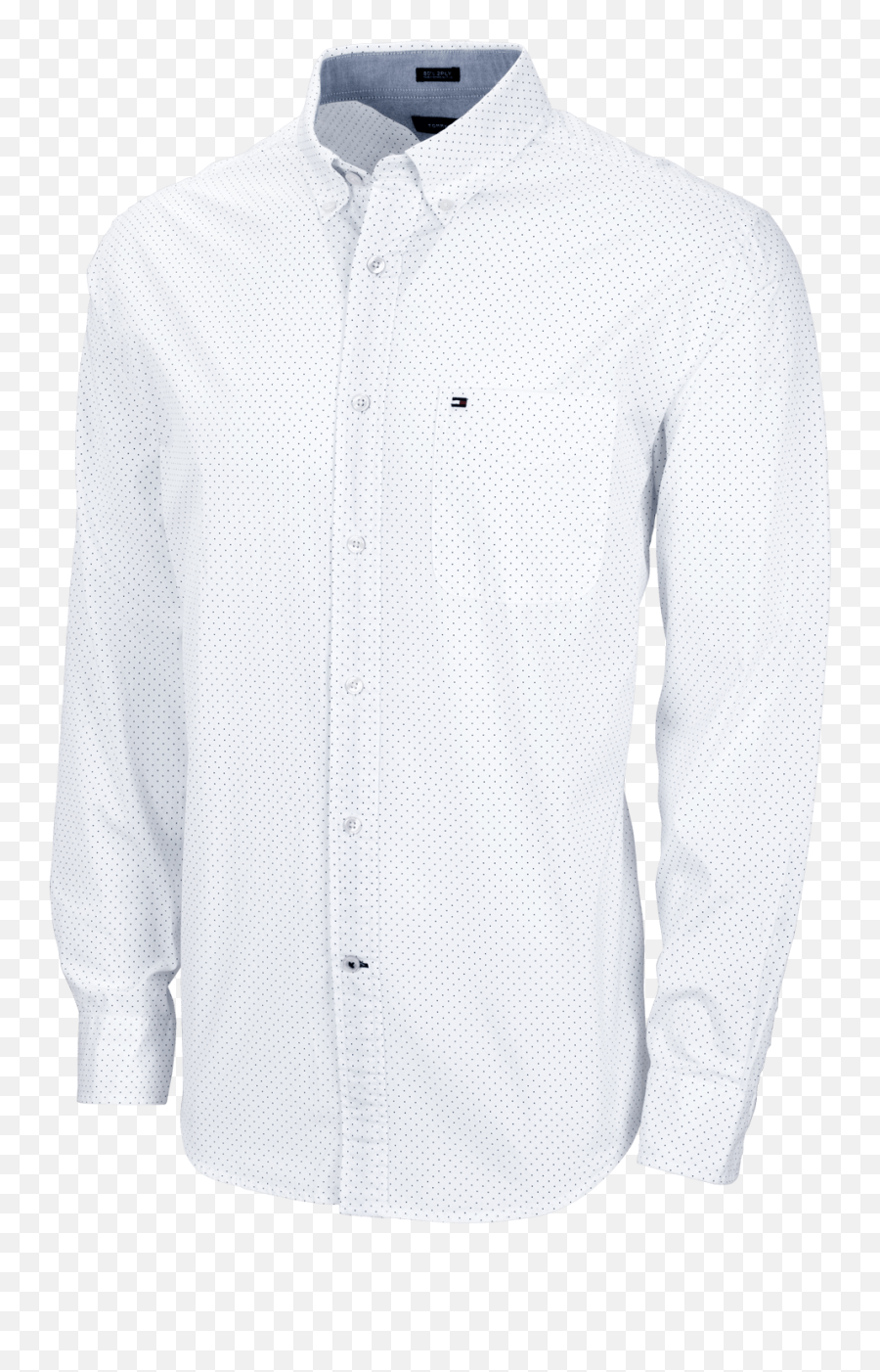 Tommy Hilfiger - Mens Polka Dot Buttondown Shirt Long Sleeve Emoji,Tommy Hilfiger Logo Shirts