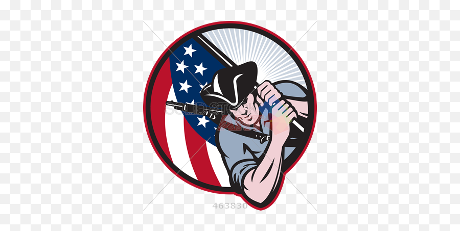Patriots Revolutionary War Clipart - Minutemen With American Flag Emoji,Patriots Clipart