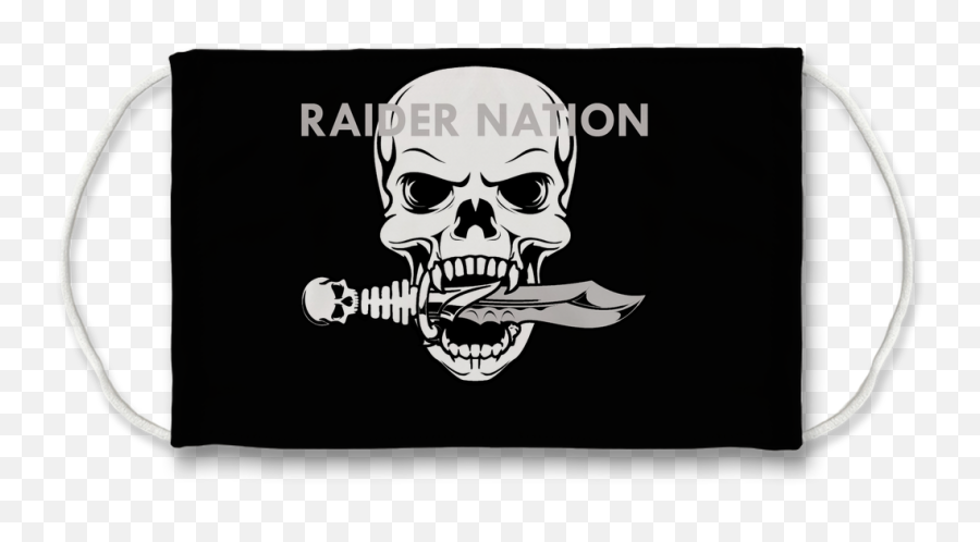 Raider Nation Sublimation Face Mask - Scary Emoji,Raider Nation Logo