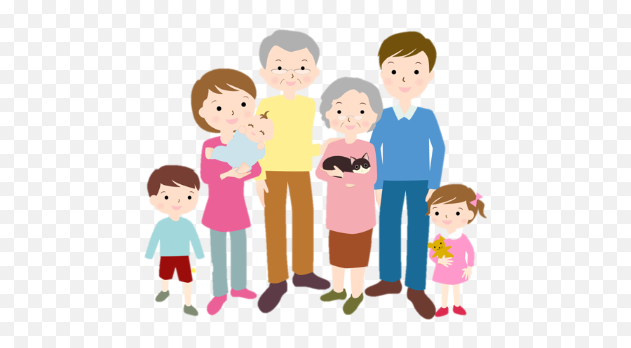 Of Family Planning - Family Cartoon With Grandparents Family With Grandparents Png Emoji,Family Png