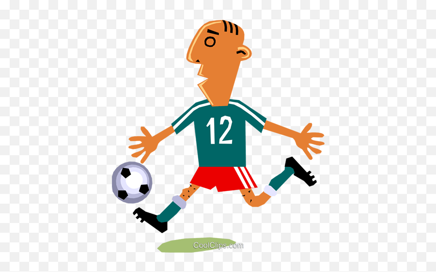 Soccer Player Dribbling Ball Royalty Free Vector Clip Art Emoji,Soccer Ball Vector Png