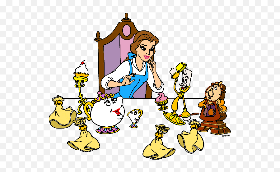 Beauty And The Beast Characters Clipart - Beauty And The Beast Group Characters Emoji,Beauty And The Beast Clipart