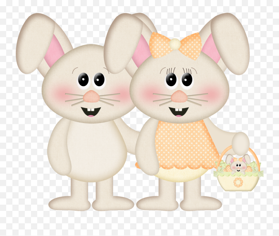 Domestic Rabbit Illustrations Easter - Easter Couple Bunny Clip Art Emoji,Bunny Clipart