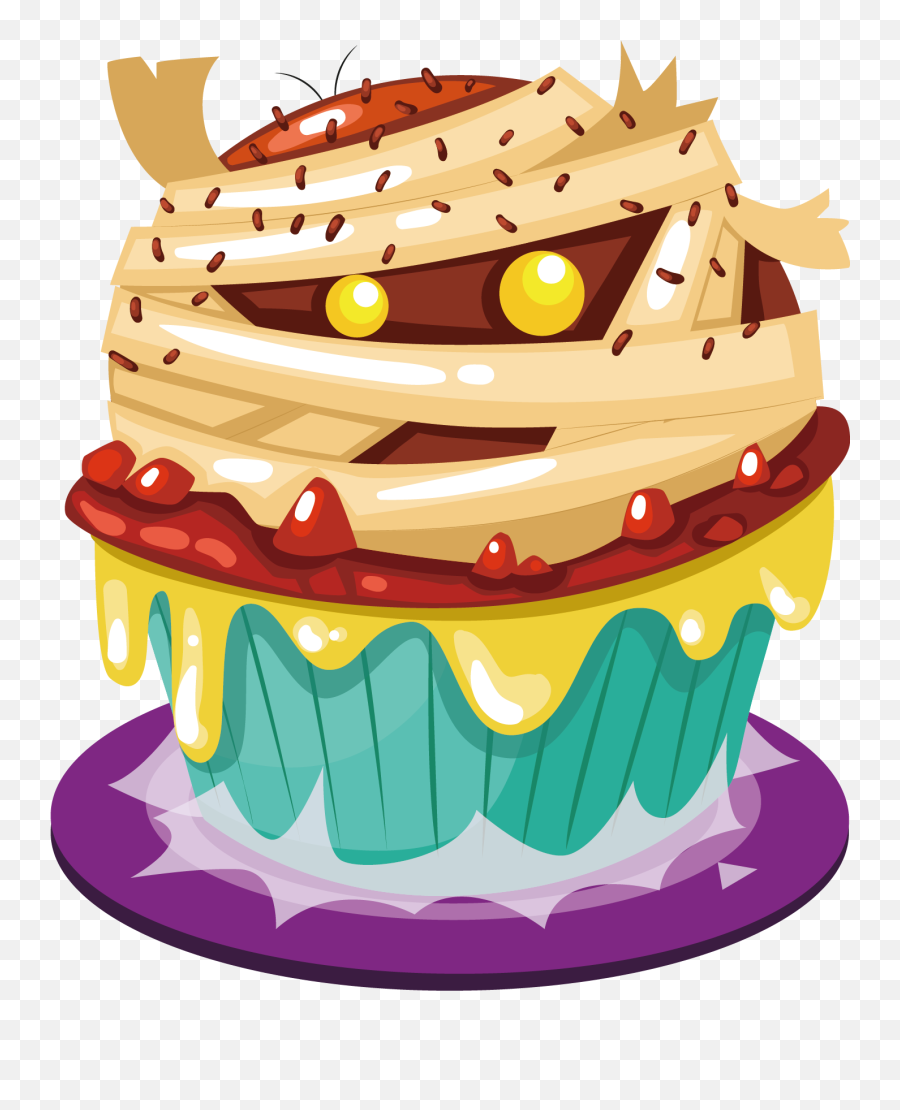 Cupcake Halloween Cake Birthday Cake - Halloween Birthday Transparent Background Halloween Cupcake Clipart Emoji,Birthday Cake Png