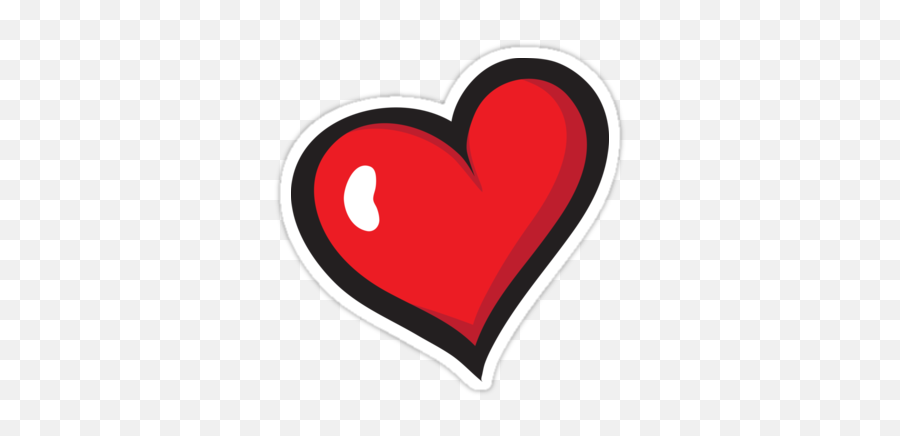 Red Cartoon Heart Sticker Stickers By Mhea Redbubble - Girly Emoji,Cartoon Heart Png