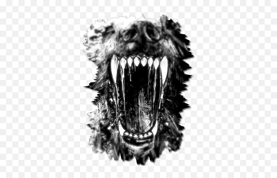 Big Bad Wolf Tattoo Transparent Png - Werewolf Tattoo Emoji,Werewolf Logo
