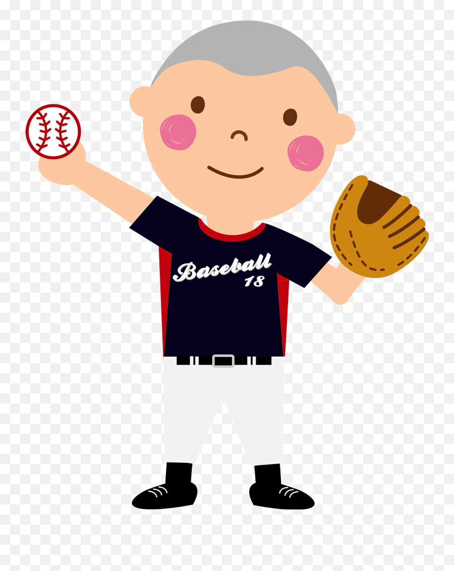 Boy Is Playing Baseball Clipart - Boy With Baseball Glove Clipart Emoji,Baseball Clipart