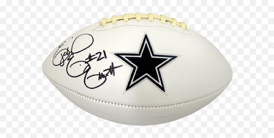 Ezekiel Elliott Dallas Cowboys Autographed Signed White Logo Football 143243 Bas Coa Emoji,Dallas Cowboys Logo Pic