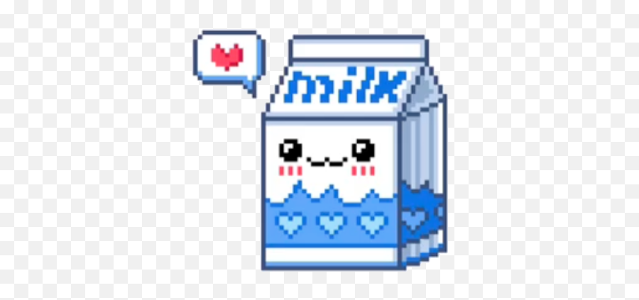 Freetoeditkawaii Cute Soft Milk Blue Heart Love Emoji,Pixelated Png