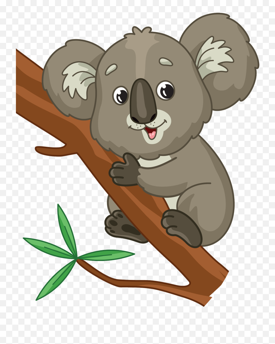 Koala Hugging A Branch Clipart - Koala Clipart Emoji,Koala Clipart