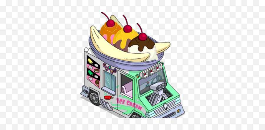 Ice Cream Truck The Simpsons Tapped Out Wiki Fandom Emoji,Fire Truck Ladder Clipart
