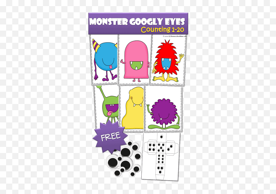Free Monster Counting To 20 With - Monster Eyes Counting Game Emoji,Googly Eyes Png