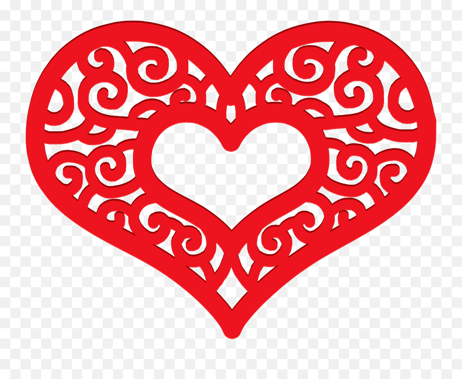 Decorative Red Heart Png Clip Art Emoji,Red Heart Clipart