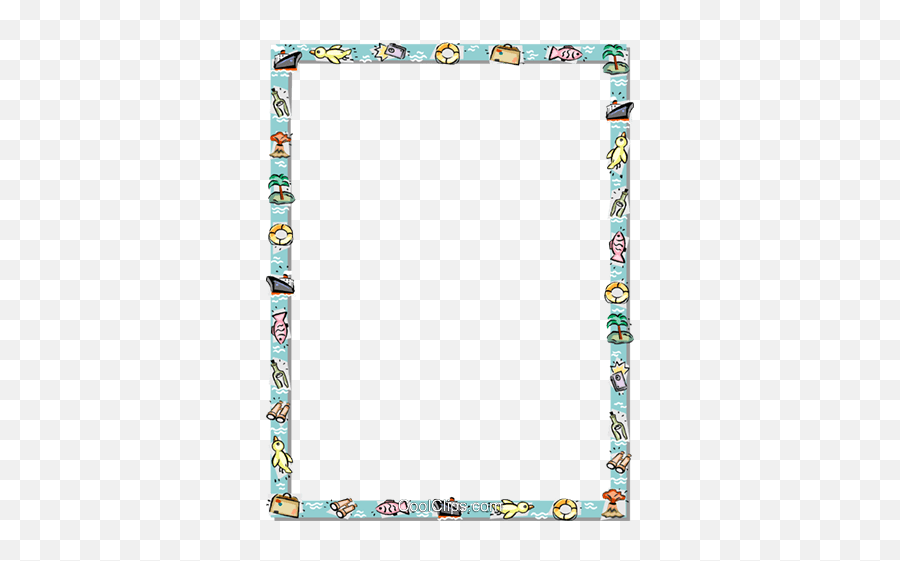 Vacation Themed Frame Royalty Free Vector Clip Art - Picture Frame Emoji,Vacation Clipart