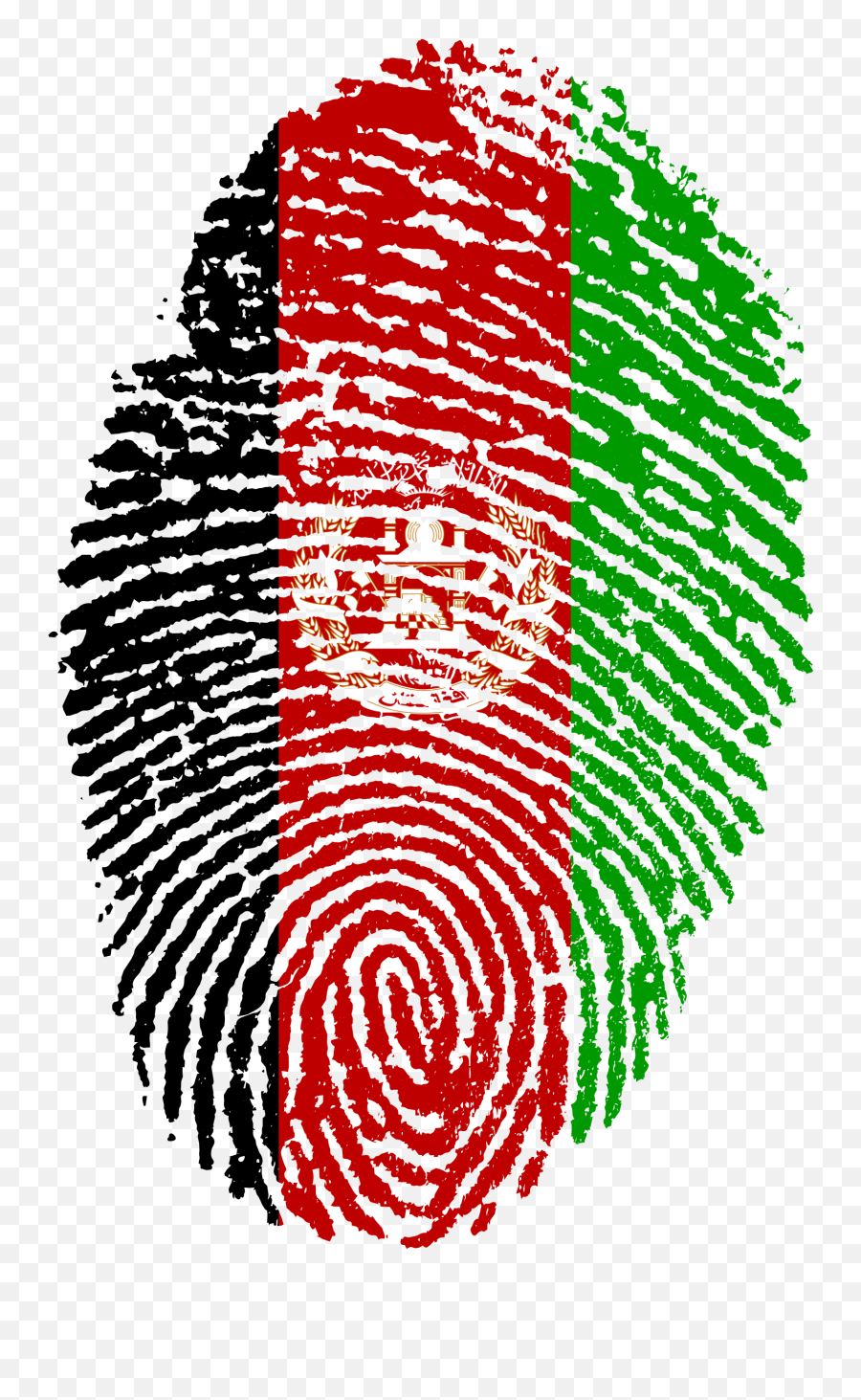 Fingerprint Of The Afghanistan Flag Clipart - Transparent Afghan Flag Png Emoji,Flag Clipart