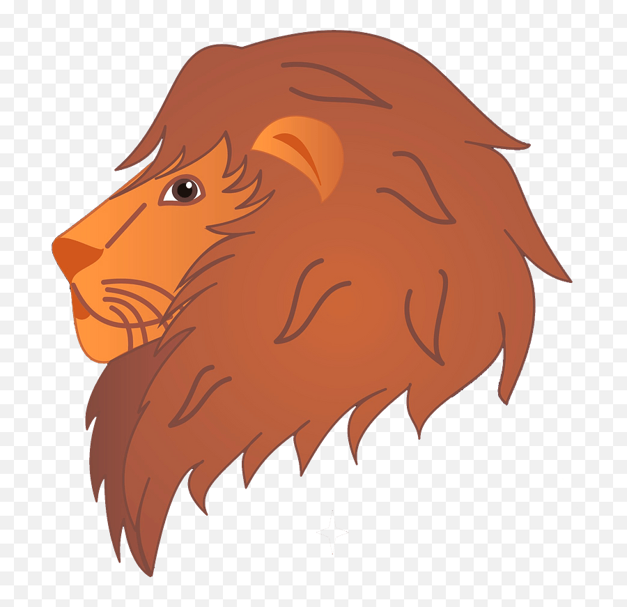 Cartoon Lion Head Clipart - East African Lion Emoji,Lion Head Clipart