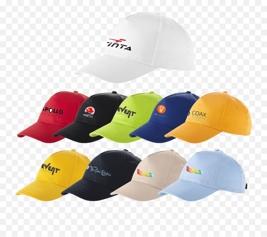 Download Hd Hats - 10 X Promotional Baseball Caps Logo Customized Caps Png Emoji,Logo Hats