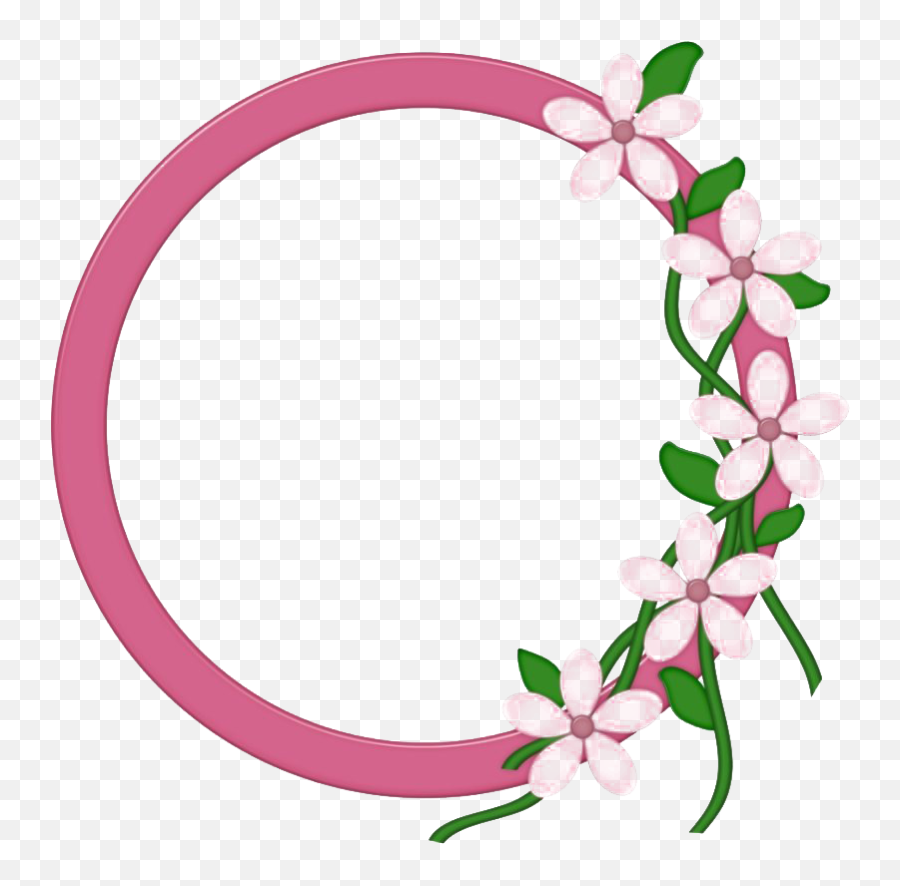 Round Floral Png Transparent Images Png All - Circle Frame Pink Png Emoji,White Flowers Png