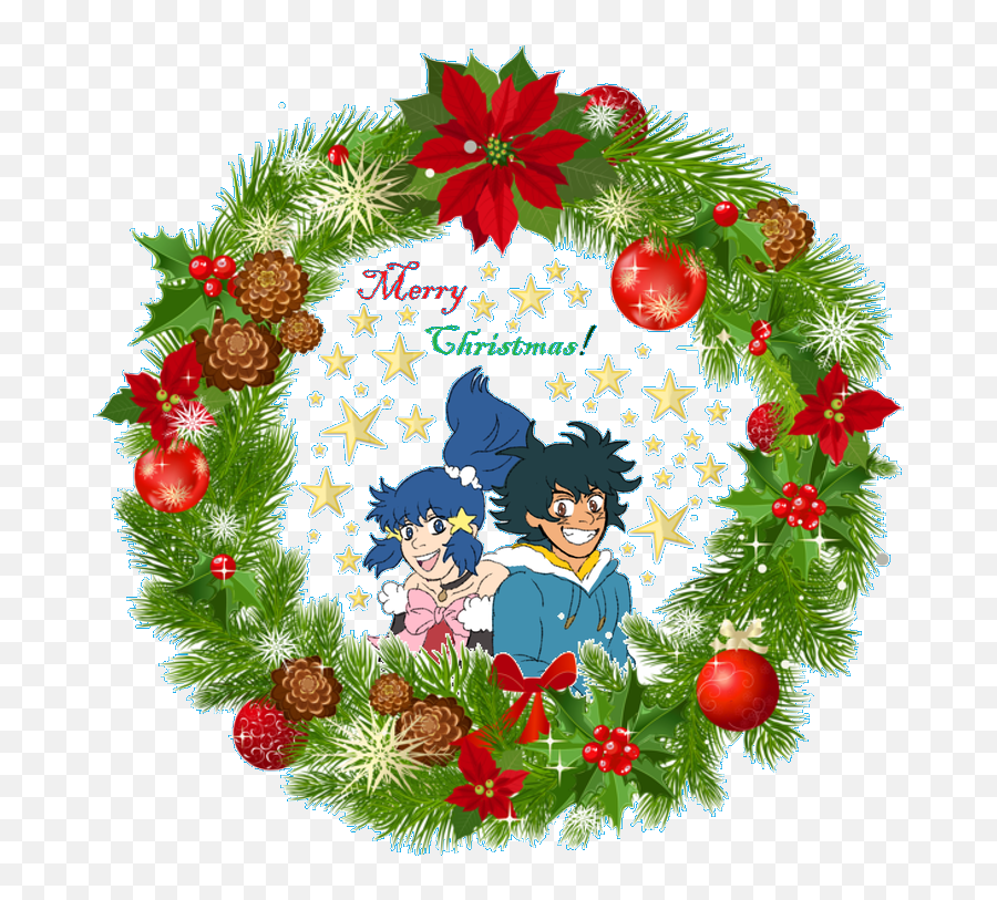 Christmas Wreath Photo Frame - Merry Christmas Cake Topper Round Emoji,Secret Santa Clipart