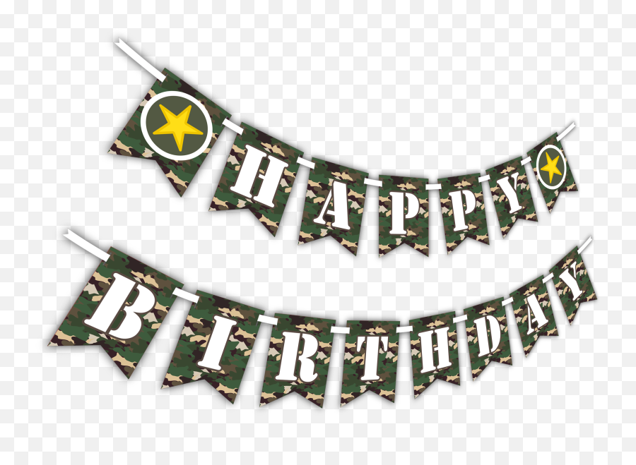 Classic Camo Happy Birthday Party Banner U2013 Birthdaygalorecom - Happy Birthday Banner Camouflage Emoji,Happy Birthday Banner Png