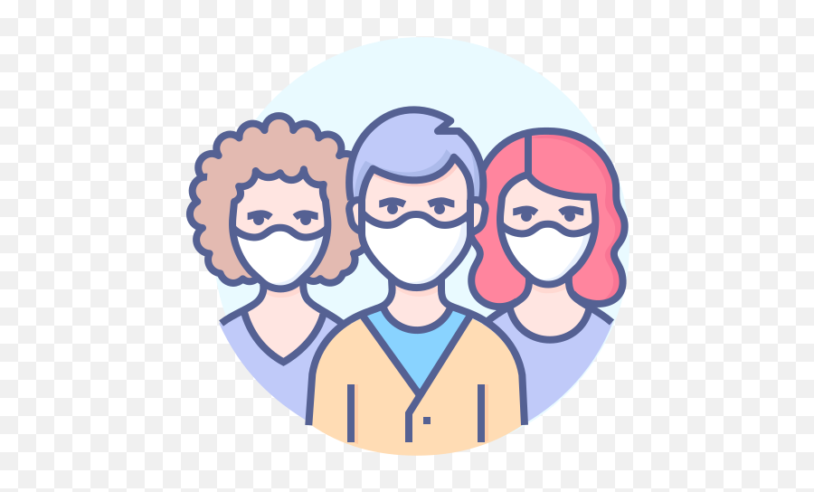 Face Group Masked People Icon - Free Download Emoji,Group People Png