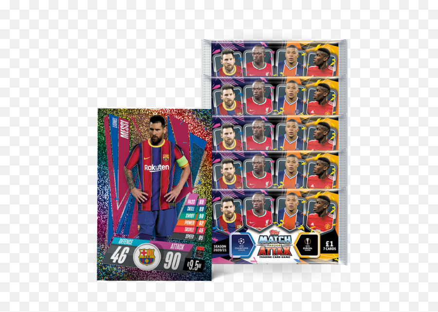 Match Attax 2021 - Messi Packet Deal With Xl Card Emoji,Messi Transparent