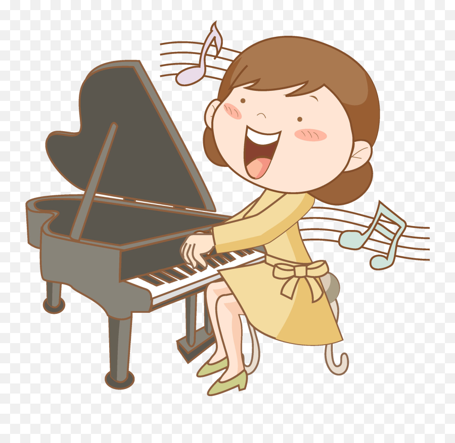 Download 19 Play Piano Clipart Free - Cartoon Playing Piano Drawing Emoji,Piano Clipart
