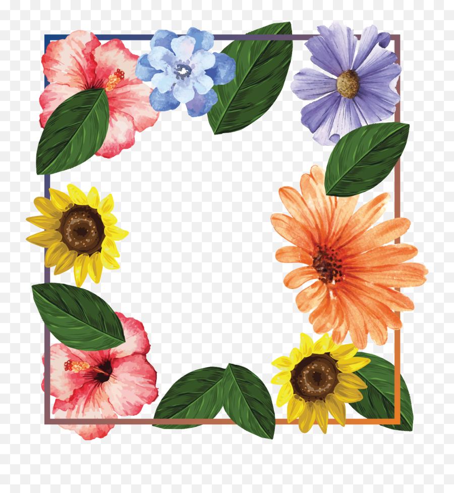 Sunflower Clipart - Floral Emoji,Sunflower Border Clipart