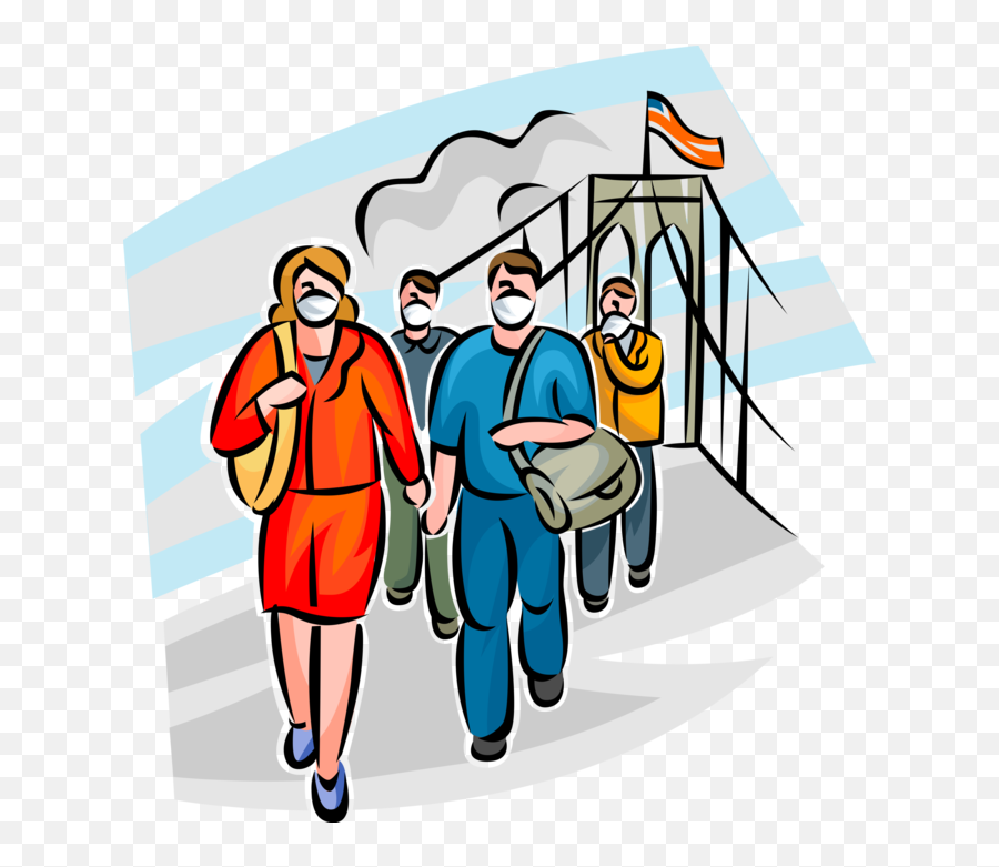 Vector Illustration Of Survivors Of World Trade Center - Evacuate Clipart Emoji,Trade Clipart