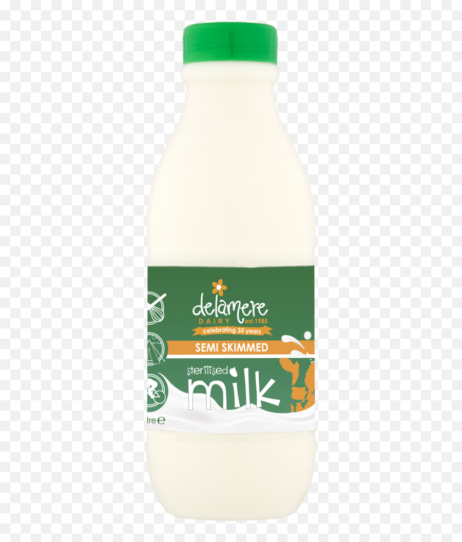 Sterilised Semi - Skimmed Milk 1litre Delamere Dairy Fresh Emoji,Milk Transparent