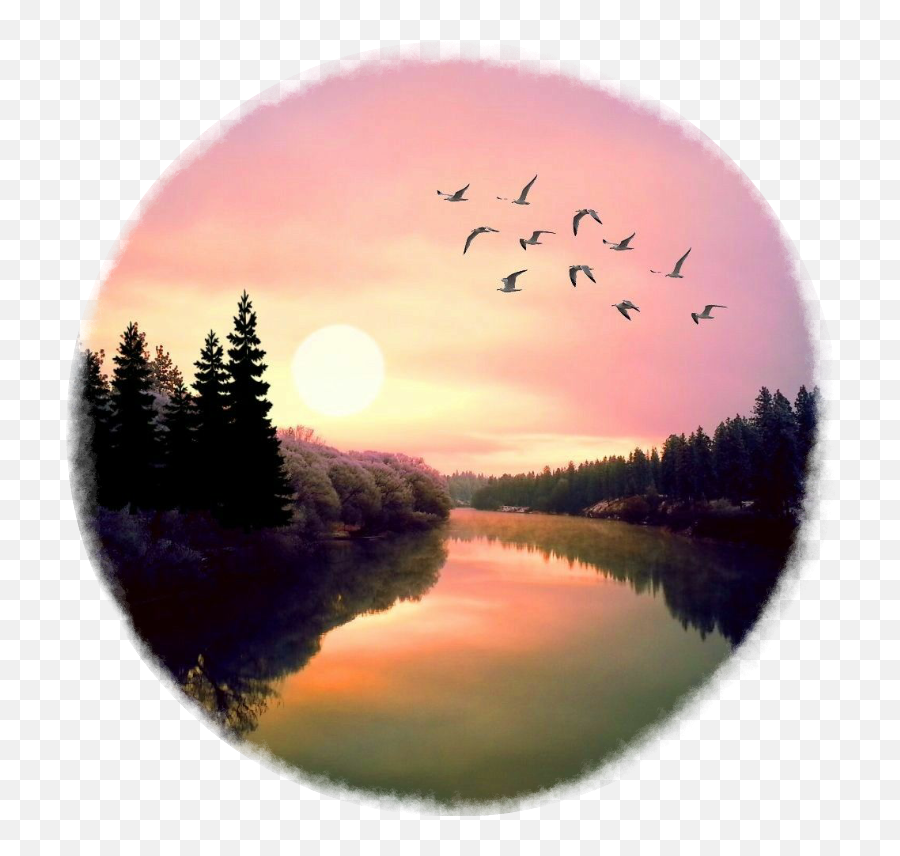 Sunset Clipart River - Reflection Transparent Cartoon River Sunset Clipart Emoji,River Clipart