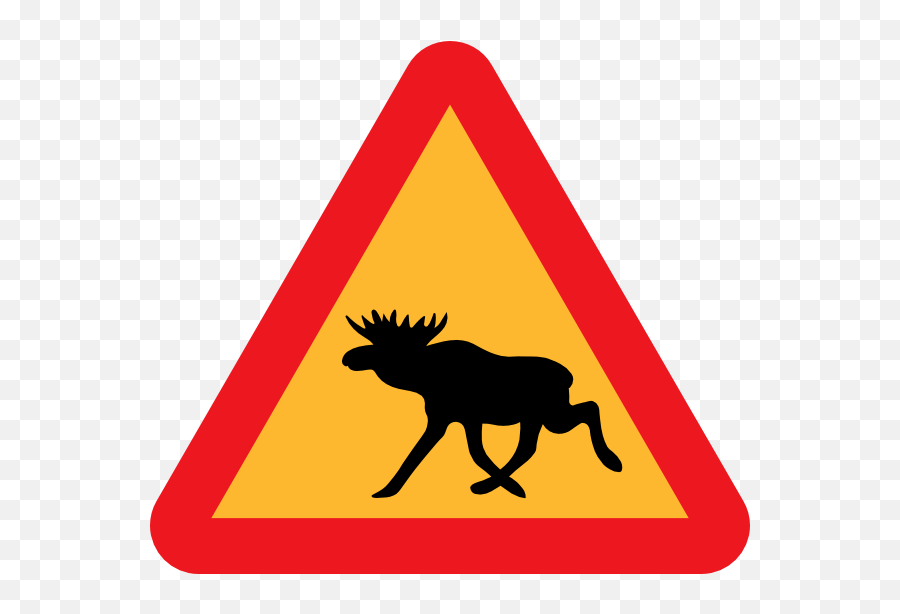 Moose Clipart Moose Clipart Fans - Sweden Traffic Road Sign Moose Emoji,Moose Clipart