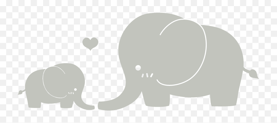 Infant Elephant Mother Silhouette Clip - Mama And Baby Elephant Clipart Transparent Background Emoji,Baby Elephant Clipart