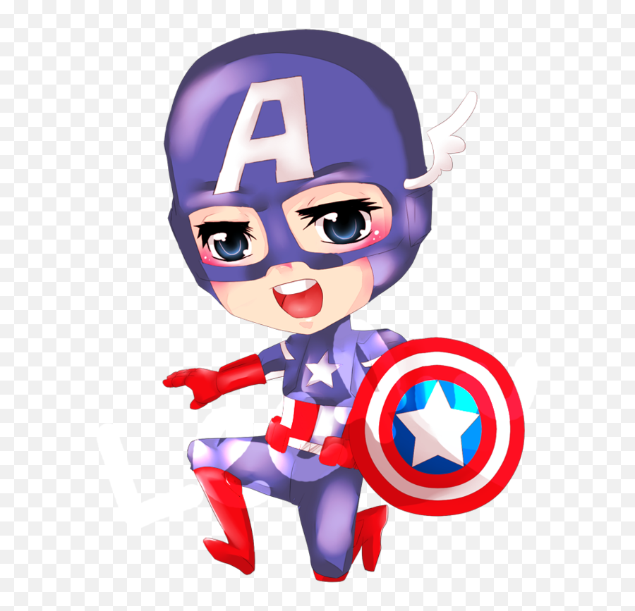 Download Hd Captain America Clipart Girl - Capitao America Captain America Chibi Kartun Emoji,America Clipart